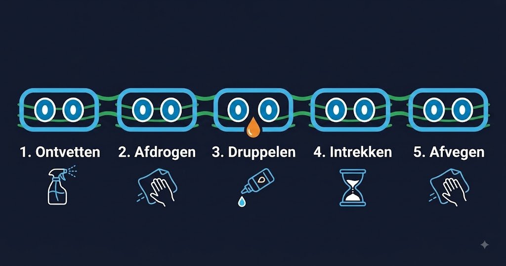 fietsketting smeren gids infographic